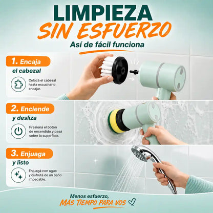 Cepillo de Limpieza Eléctrico Giratorio 3 en 1
